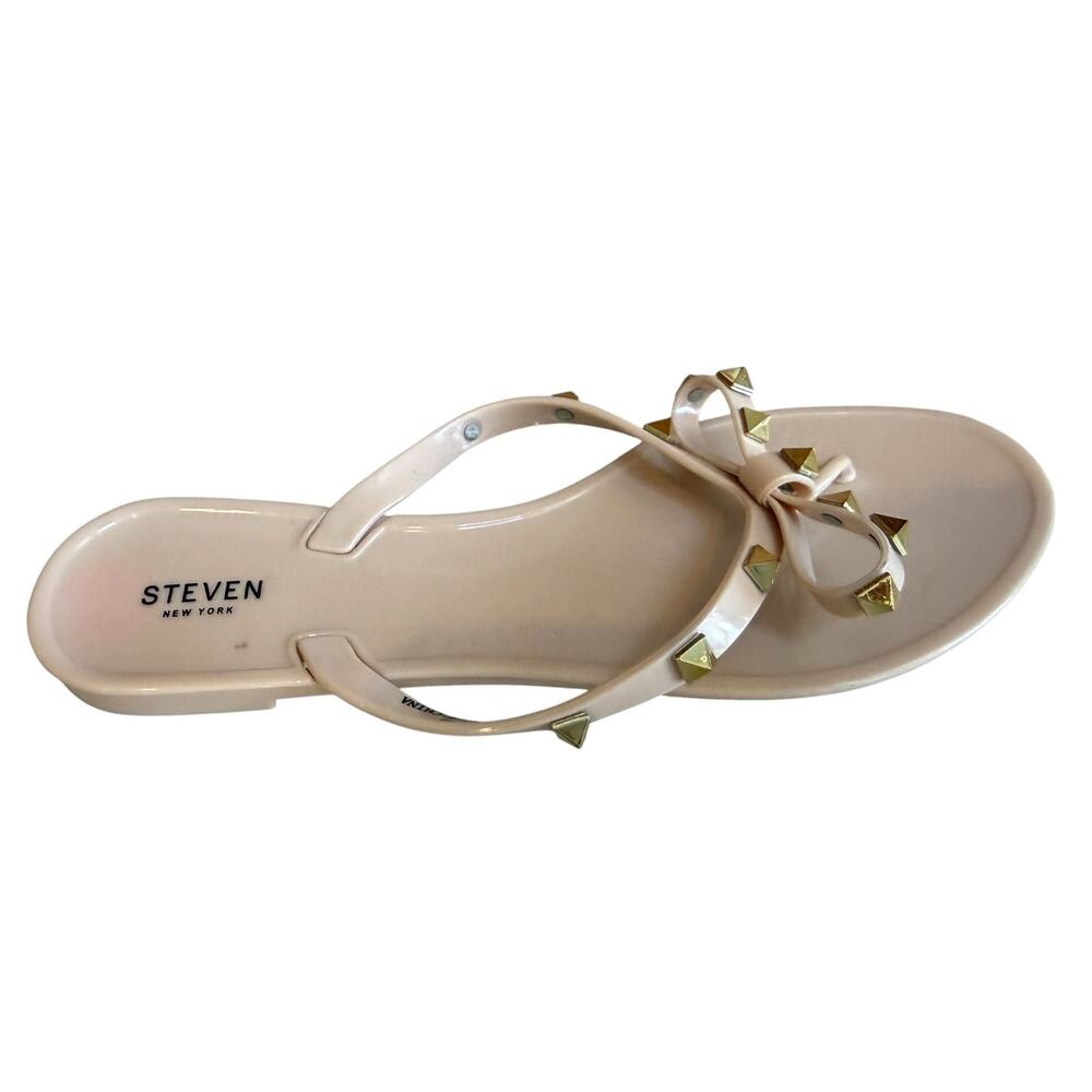 Steven Steve Madden Deena Rock Stud Flip Flops Pale Pink 6.5
